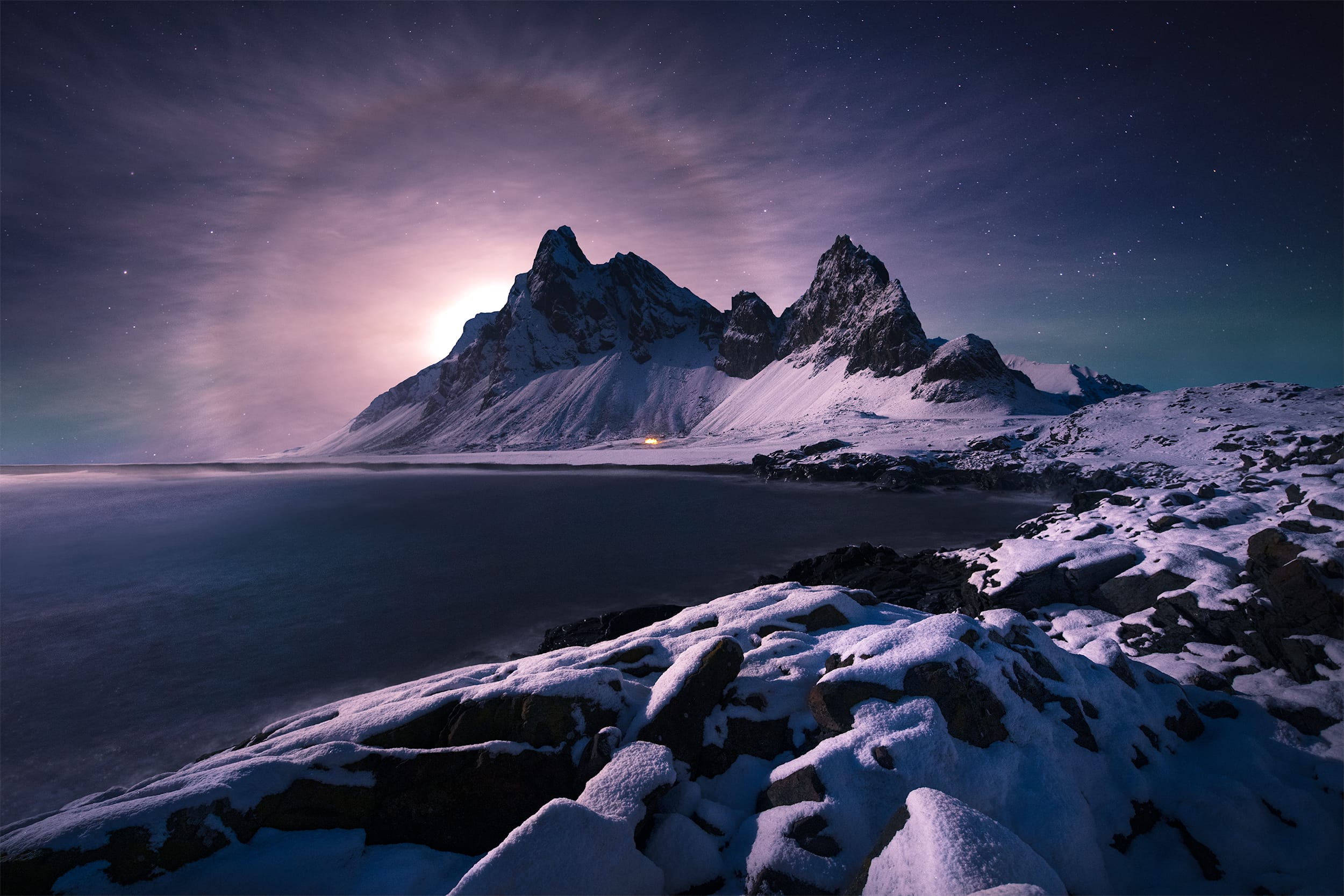 Moonbow Over Eystrahorn